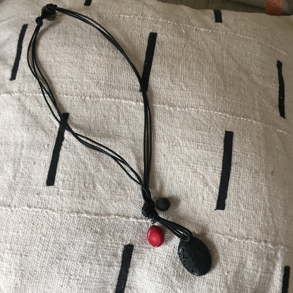 Greek lava rock necklace